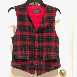 Vintage Pendleton Plaid Vest - Virgin Wool